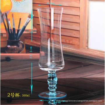 Haonai desiged beautiful colored juice glass goblet